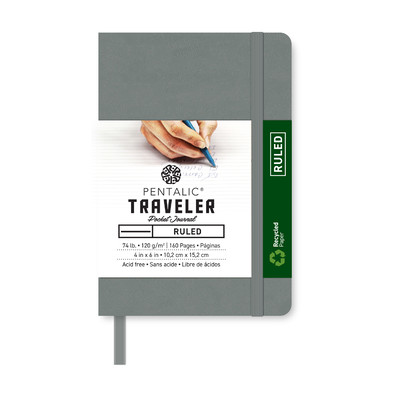 Traveler Ruled Pocket Journal, 4" x 6" - Gray