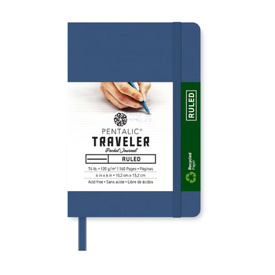Traveler Ruled Pocket Journal, 4" x 6" - Denim Blue
