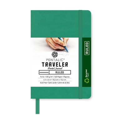 Traveler Ruled Pocket Journal, 4" x 6" - Deep Mint