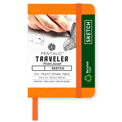 Traveler Sketch Pocket Journal, 3" x 4" - Orange