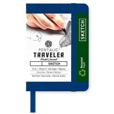Traveler Sketch Pocket Journal, 3" x 4" - Royal Blue
