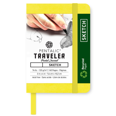 Traveler Sketch Pocket Journal, 3" x 4" - Citrine Yellow