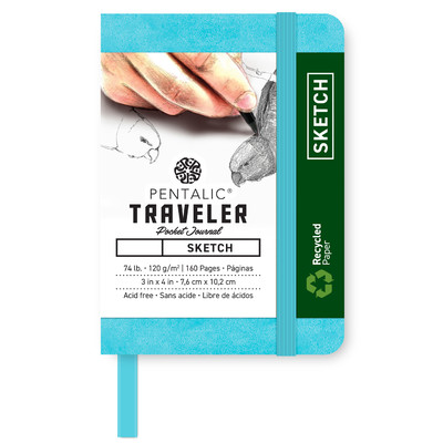 Traveler Sketch Pocket Journal, 3" x 4" - Turquoise