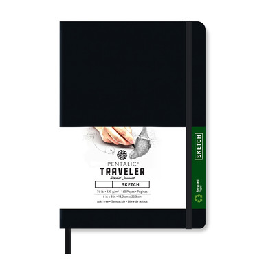 Traveler Sketch Pocket Journal, 6" x 8" - Black