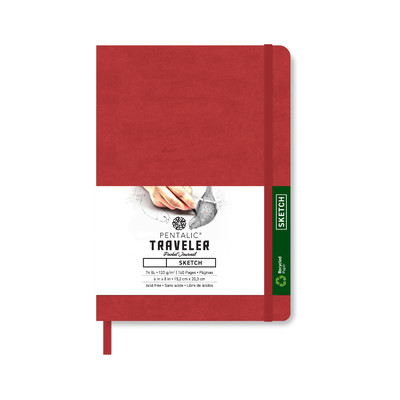 Traveler Sketch Pocket Journal, 6" x 8" - Red
