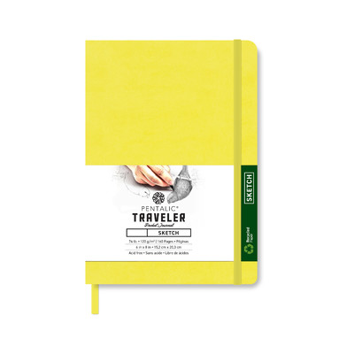 Traveler Sketch Pocket Journal, 6" x 8" - Citrine Yellow