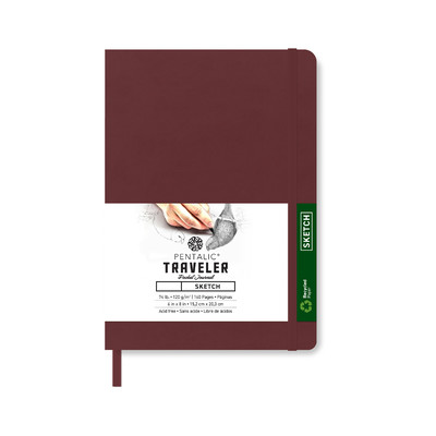 Traveler Sketch Pocket Journal, 6" x 8" - Burgundy