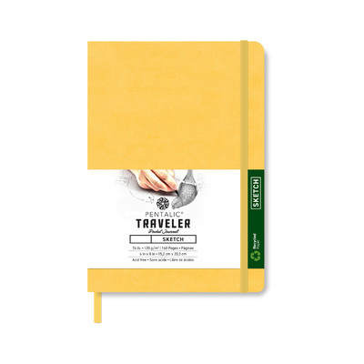 Traveler Sketch Pocket Journal, 6" x 8" - Yellow Gold