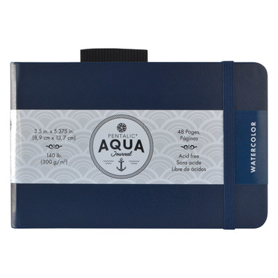 Aqua Journal, 5.375" x 3.5" - Midnight Blue