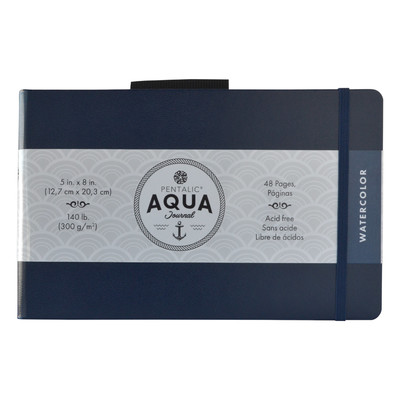 Aqua Journal, 8" x 5" - Midnight Blue