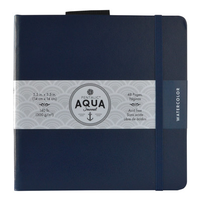 Aqua Journal, 5.5" x 5.5" - Midnight Blue