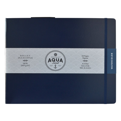 Aqua Journal, 11" x 8.5" - Midnight Blue