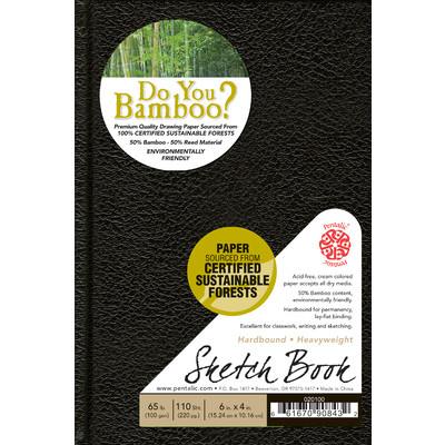Bamboo Sketchbook, 4" x 6" - Black