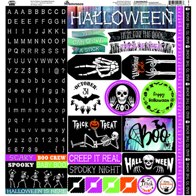 12X12 Sticker Sheet, Bad to the Bone