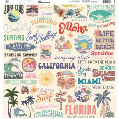 12X12 Sticker Sheet, Beach Life