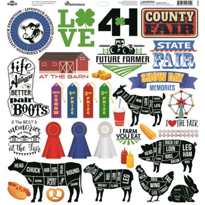 12X12 Sticker Sheet, Farm Animal