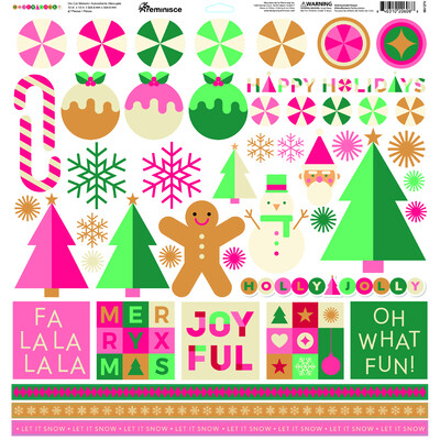 12X12 Sticker Sheet, Holly Jolly