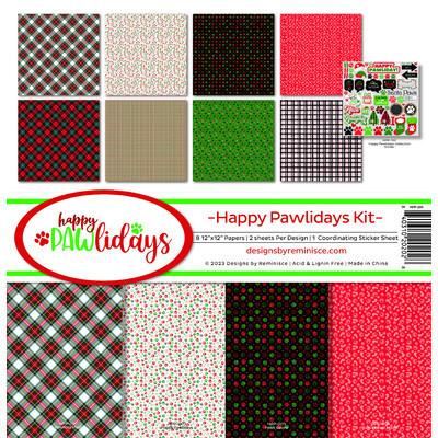12X12 Collection Kit, Happy Pawlidays