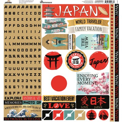 12X12 Sticker Sheet, Japan