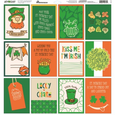 12X12 Sticker Sheet, Lucky Clover