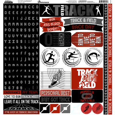 12X12 Sticker Sheet, LET'S PLAY! Track and Field