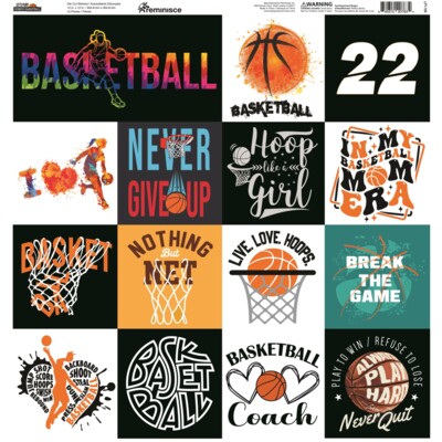 12X12 Sticker Sheet, Let's Play Women's Basketball