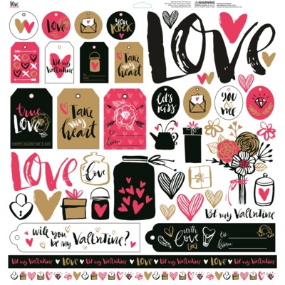 12X12 Sticker Sheet, Lovestruck