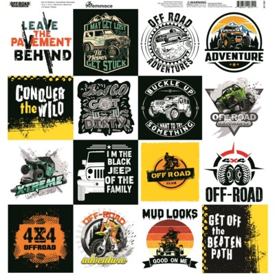 12X12 Sticker Sheet, Off Road Advetnure