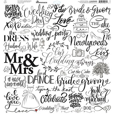 12X12 Sticker Sheet, Our Wedding
