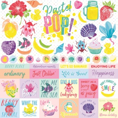 12X12 Sticker Sheet, Pastel Pop