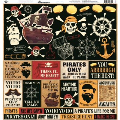 12X12 Sticker Sheet, A Pirate's Life for Me