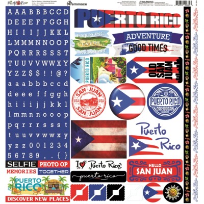 12X12 Sticker Sheet, Puerto Rico