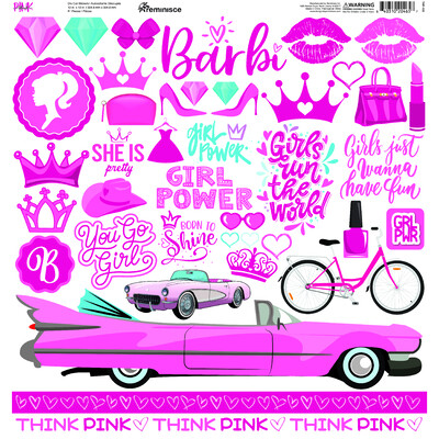 12X12 Sticker Sheet, Think Pink!