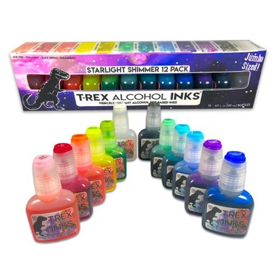 Alcohol Ink Set, Starlight Shimmer With Clear Shimmer Blender (12pc)