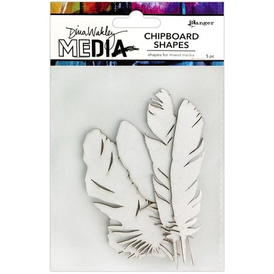 Dina Wakley MEdia Chipboard Shapes, Feathers