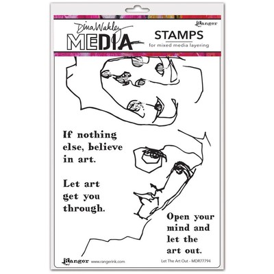 Dina Wakley MEdia Cling Stamp, Let The Art Out