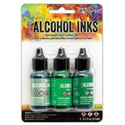 Tim Holtz Alcohol Ink Kit, Mint/Green Spectrum (3 Pack)