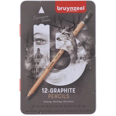 Bruynzeel Expression Graphite Pencils Tin Set (12pc)