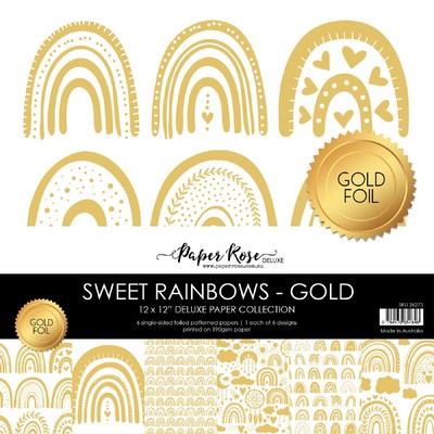 12X12 Paper Collection, Foil - Sweet Rainbows