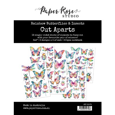 Cut Aparts Paper Pack, Rainbow Butterflies & Insects