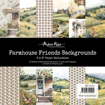 6X6 Paper Collection, Farmhouse Friends Backgrounds