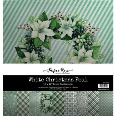 12X12 Paper Collection, White Christmas Foil