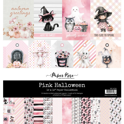 12X12 Paper Collection, Pink Halloween