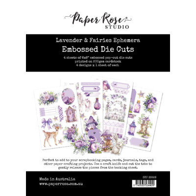 Embossed Die Cuts, Lavender & Fairies Ephemera