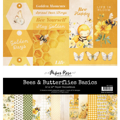 12X12 Paper Collection, Bees & Butterflies Basics