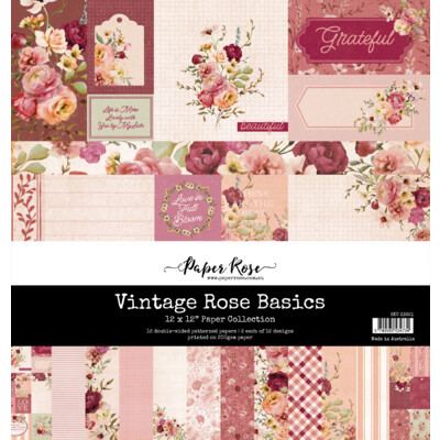 12X12 Paper Collection, Vintage Rose Basics