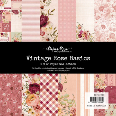 6X6 Paper Collection, Vintage Rose Basics