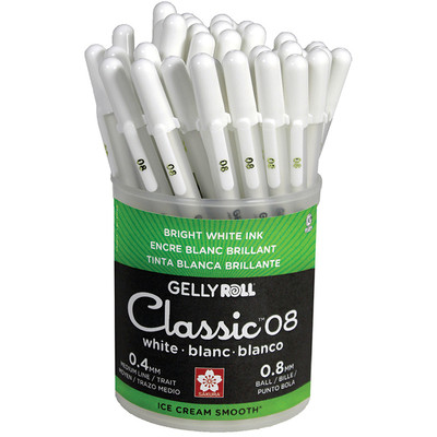 Display, Cup - Gelly Roll Classic Pens - 08 Medium White