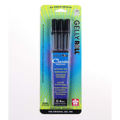 Gelly Roll Classic Pen Set, 08 Medium - Black (3 pk)