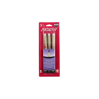 Pigma Professional Brush Pen Set, Black (3pk)